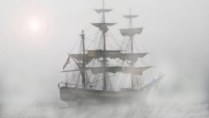 Schip in de mist